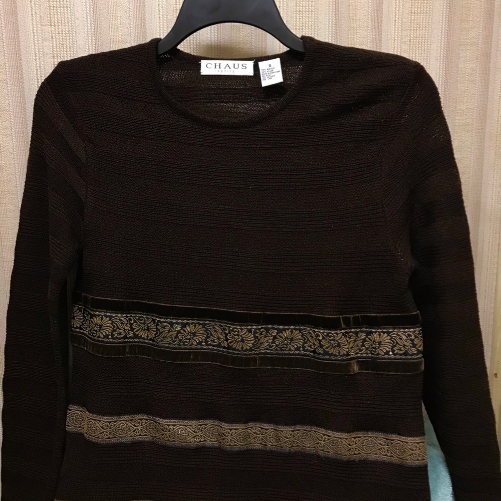 Chaus: Petite brown sweater